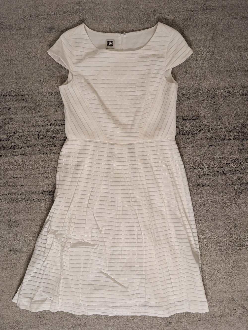 Ann Klein Women’s White Short-Sleeve Fit & Flare Dress